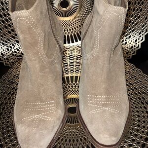 Dolce Vita Taupe Suede Ankle Booties